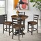 International Concepts 36 in. Solid Wood Round Top Pedestal Dining Table w/4 Counter Height Stools in Hickory/Washed Coal K45-36RT-23B-S6172-4 - alternate 3